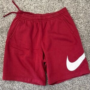 Nike Crimson Shorts with White Swoosh